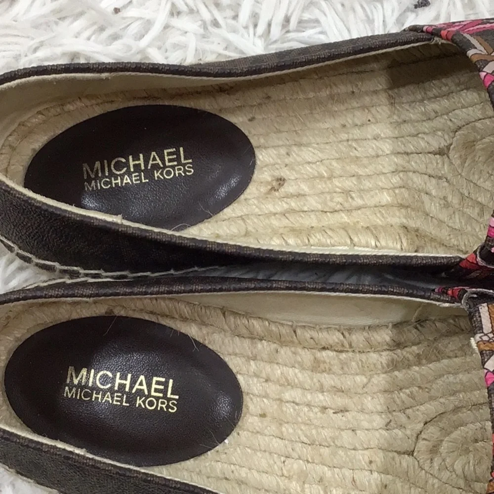 Michael Michael Kors Kendrick Vibrant Pink and Brown Espadrilles 8.5